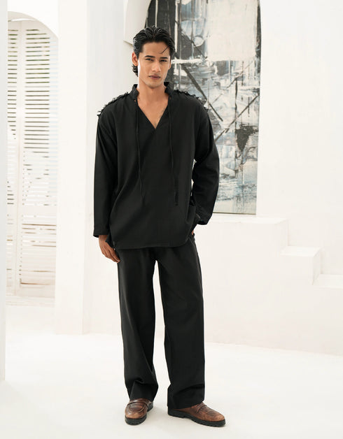 LINEN V-NECK SHIRT